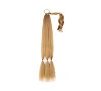 JIANBOHAIRS Braided Ponytail Long Synthetic Hair Extension for Women, Hairpiece Pony Tail With Tie Fake Extensions Tails Human Daily Wear(Brown Blond)
