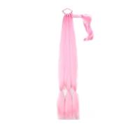 JIANBOHAIRS Braided Ponytail Long Synthetic Hair Extension for Women, Hairpiece Pony Tail With Tie Fake Extensions Tails Human Daily Wear(Pink)