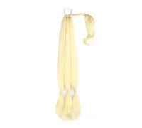 JIANBOHAIRS Braided Ponytail Long Synthetic Hair Extension for Women, Hairpiece Pony Tail With Tie Fake Extensions Tails Human Daily Wear(Blond)
