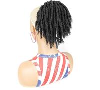 JIANBOHAIRS Dreadlock Curly Drawstring Ponytail, Short Clip in on Synthetic Ponytails, Hair Extensions for Black Women Daily Wear(Black)