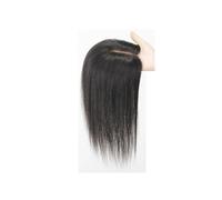 JIANBOHAIRS Hair Toppers for Women Human Hair,Mono Base 5"x5", Natural Black,Add Volume Can Be Curled for Thinning Hair(16 inch)
