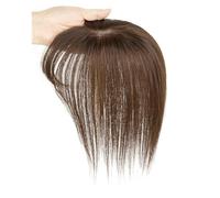 JIANBOHAIRS Human Hair Toppers for women with ThinningHair, 360° 3D Cover Bangs,5x9 cm Silk Base 150 Density HairPieces for Thinning Hair(10inch,Dark brown)
