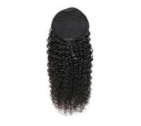 JIANBOHAIRS Kinky Straight Ponytails, Human Hair Grade Drawstring Ponytail Extension, Yaki Clip In Pony Tail For Black Women Daily Wear(Kinky Curly,24inch)