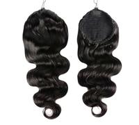 JIANBOHAIRS Long Body Wave Ponytail Hair Extension, Synthetic Wrap Around Drawstring Curly Wavy Ponytails,Clip In Hairpieces for Women Daily Wear(20 inch)
