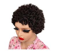 JIANBOHAIRS Loose Wave Short Curly Pixie Cut Wig Human Hair Glueless Wigs with Bangs for Thinning Hair