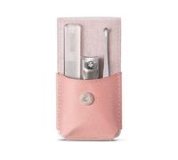 JIANBOHAIRS Manicure, Pedicure Kit, 3PCS Manicure Set, Personal Portable Nail Clipper Set,Nail Clippers & Nail File & Ear Digging Spoon, Personal Travel Nail Care Tools for Men Women(Pink)