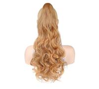 JIANBOHAIRS Ponytail Extension, 24" Fluffy Long Wavy Curly Claw Clip Hair Extensions Fake Pony Tails Soft Synthetic Hairpiece Daily Wear(27#)