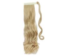 JIANBOHAIRS Ponytail Extension Heat Resistant Wavy Synthetic Wrap Around Pony tail Hairpiece for Women Daily Wear(24-613,18inches)
