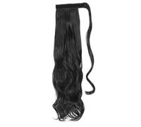 JIANBOHAIRS Ponytail Extension Heat Resistant Wavy Synthetic Wrap Around Pony tail Hairpiece for Women Daily Wear(1,18inches)