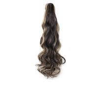 JIANBOHAIRS Ponytail Extension, Long Wavy Curly Claw Clip In Ponytails Hair Extensions, Natural Synthetic Hairpiece For Women Daily Wear Daily Wear(SMTYS-CZJ-4AP24,18inch)