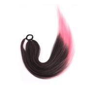 JIANBOHAIRS Ponytail Extensions Synthetic Boxing Braids Wrap Around Chignon Tail With Rubber Band Hair Ring Daily Wear(Mix pink)