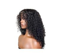 JIANBOHAIRS Soft 20-26“Long 180 Density Kinky Curly With Bangs Wig For Women Synthetic Hair Preplucked Daily for Thinning Hair(Black,22inch)