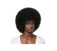JIANBOHAIRS Synthetic 4-Color 70s Rock Afro Wigs - Synthetic Curly Hair, Stylish Design, Perfect For Mens/Women Halloween Cosplay for Thinning Hair(Black)