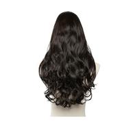 JIANBOHAIRS Synthetic Wavy U Part Wigs For Women Clip In Hair Extension Invisible Half False Wig 24inch Natural Hairpieces for Thinning Hair(Black Brown)