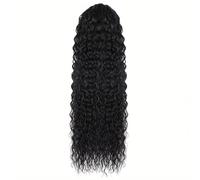 JIANBOHAIRS Water Wave Ponytail Extension，Drawstring Human Hair Clip in Pony Tail for Black Women Curly Thick Natural Looking for Thinning Hair(28inch)