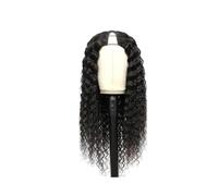 JIANBOHAIRS Water Wave V Part Wig Human Hair Wavy Wigs for Black Women 180 Density Natural Black for Thinning Hair(26inch)