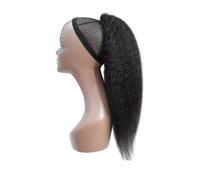 JIANBOHAIRS Yaki Kinky Straight Ponytail,Wrap Drawstring Human Hair Extensions,Brazilian Clip in Afro Remy Pieces Ponytails Hairpiece for Women Daily Wear(26 inch)