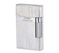 JIANCHEN Classic Butane Metal Exquisitely Carved Vintage Lighter, Side Slide Ignition Trench for Men Dad Husband Gift Collect, Silver