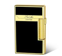 JIANCHEN Classic Metal Lighter, Exquisitely Carved Vintage Side Slide Trench Lighter for Men, Dad, Husband Gift, Collect - Gold