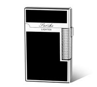JIANCHEN Classic Metal Lighter, Exquisitely Carved Vintage Side Slide Trench Lighter for Men, Dad, Husband Gift, Collect, Silver