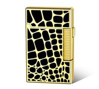 JIANCHEN Classic Metal Lighter, Exquisitely Carved Vintage Side Slide Trench Lighter for Men, Dad, Husband Gift, Gold