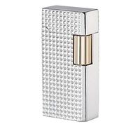 JIANCHEN Classic Retro Kerosene Metal Exquisitely Carved Vintage Lighter, Side Slide Ignition Trench Lighter for Men, Dad, Husband Gift, Collect, Silver
