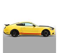 JiAnFacAI For Mustang 2015-2025 GT V8 Car Stickers,Body Decoration Sticker Graphic Sticker Vinyl Bumper Decal Car Door Side Stripe Skirt Sticker,C-Red
