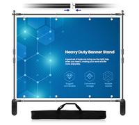 Jiang&Rong 10x8ft Photo Backdrop Stand Kit - Adjustable Telescopic Booth Background Stand with Step and Repeat Frame for Professional Photography, Trade Shows, Events