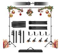 Jiang&Rong Portable Reverse-Folding Backdrop Stand Kit, 3 x 2m/10 x 6.5ft (W x H) Adjustable Background Stand with a Carrying Bag for Party, Birthday, Wedding, Graduation