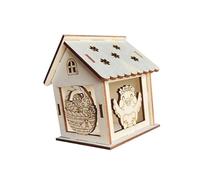 Jiangbered DIY Hanging Wooden Spring House Kit, Easter Village, 3D Wooden Bunny House, Paintable for Art Projects, Ada, Style B