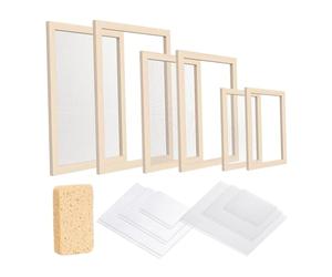 Jiangbered Papermaking Frame Set, Teaching Aids, Sponge, Sieve for The