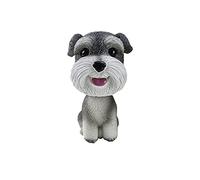 JIANGCHA Dog Bobblehead Schnauzer Mini Figurine Bobble Head Dogs Car Dash Ornament Cute Shaking Head Nodding Dog Puppy Figurine for Car Vehicle Decoration