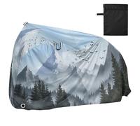 JiangGgen Bike Cover Waterproof Outdoor Storage,Forests and Snow Mountains Bicycle Cover Rain Sun UV Wind Proof for Mountain Bike,Road Bike,Electric Bike