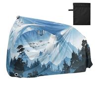 JiangGgen Bike Cover Waterproof Outdoor Storage,Forests and Snow Mountains Bicycle Cover Rain Sun UV Wind Proof for Mountain Bike,Road Bike,Electric Bike