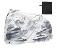 JiangGgen Bike Cover Waterproof Outdoor Storage,Ink Painting Bicycle Cover Rain Sun UV Wind Proof for Mountain Bike,Road Bike,Electric Bike