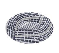 JiangGgen Black and Grey Check Dog & Cat Bed for Indoor Cats,Round Donut Dog Bed Anti-Slip Washable Pet Bed 15.7in Small