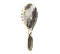 JiangGgen Black Gray Star Texture Natural Wooden Rubber Hair Brush,Gentle Massage with Ergonomic Detangling Hair Brush for Thick Curly Thin Long Short Hair Makes Hair Smooth