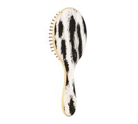 JiangGgen Black Leopard Dots Natural Wooden Rubber Hair Brush,Gentle Massage with Ergonomic Detangling Hair Brush for Thick Curly Thin Long Short Hair Makes Hair Smooth