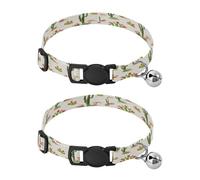 JiangGgen Cactus Dog Collar and Cat Collar with Bell,Adjustable Buckle Soft Pets Collar for Small Medium Dogs & Cats
