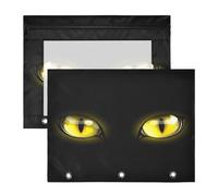 JiangGgen Cartoon Cat Eyes 2 Pack 3 Ring Binder Pencil Pouch,Binder Pencil Case with Clear Window Zipper Big Capacity Pencil Bags