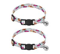 JiangGgen Cartoon Insects Dog Collar and Cat Collar with Bell,Adjustable Buckle Soft Pets Collar for Small Medium Dogs & Cats