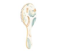 JiangGgen Cartoon Moon Balloon Natural Wooden Rubber Hair Brush,Gentle Massage with Ergonomic Detangling Hair Brush for Thick Curly Thin Long Short Hair Makes Hair Smooth