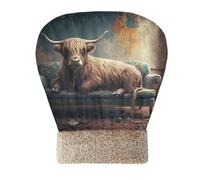 JiangGgen Cat Sleeping Bag for Indoor Cats,Highland Cow on The Couch Cozy Soft Winter Cat Bed Comfortable Pet Snuggle Sack Warming Cave Bed for Cats and Small Dog