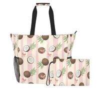 JiangGgen Coconut Beach Tote,Waterproof Beach Totes Bag Pool Bag