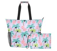 JiangGgen Coconut Tree Beach Tote,Waterproof Beach Totes Bag Pool Bag