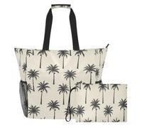 JiangGgen Coconut Tree Beach Tote,Waterproof Beach Totes Bag Pool Bag