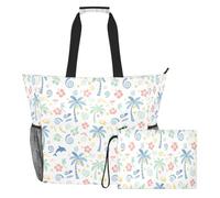 JiangGgen Coconut Tree Beach Tote,Waterproof Beach Totes Bag Pool Bag