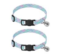 JiangGgen Color Scale Dog Collar and Cat Collar with Bell,Adjustable Buckle Soft Pets Collar for Small Medium Dogs & Cats