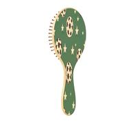 JiangGgen Colorful Cartoon Star Football Natural Wooden Rubber Hair Brush,Gentle Massage with Ergonomic Detangling Hair Brush for Thick Curly Thin Long Short Hair Makes Hair Smooth