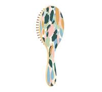 JiangGgen Colorful Leopard Texture Natural Wooden Rubber Hair Brush,Gentle Massage with Ergonomic Detangling Hair Brush for Thick Curly Thin Long Short Hair Makes Hair Smooth